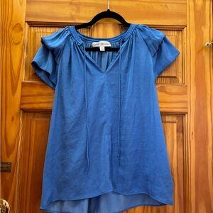 Catherine Malandrino Blue Puff Sleeve Blouse